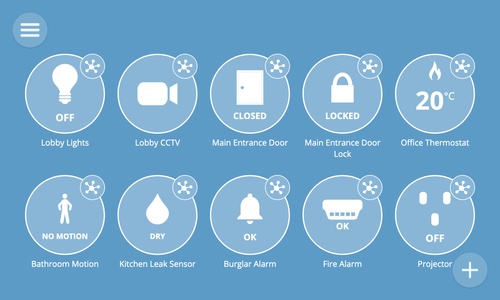 Screenshot of the things view