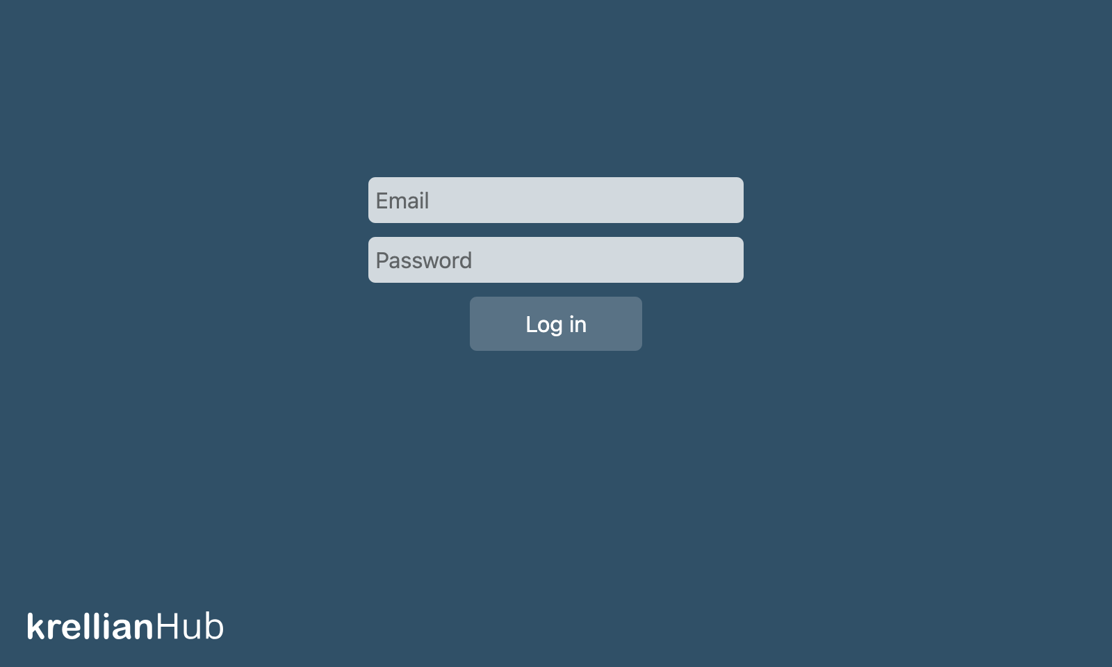 Screenshot of the login form with email and password text fields and a log in button