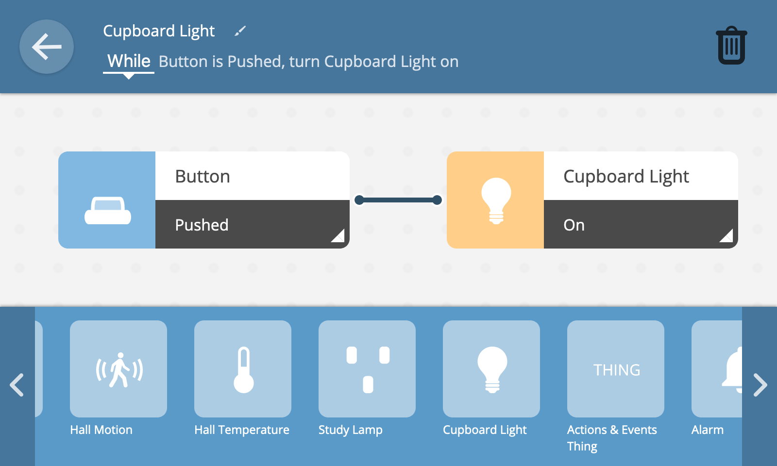 Screenshot of a while conditional in use